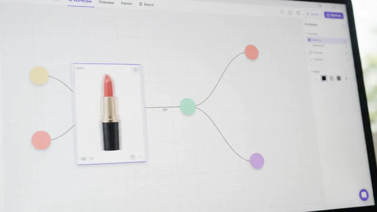 A product image on a canvas with branches leading to alternative paths